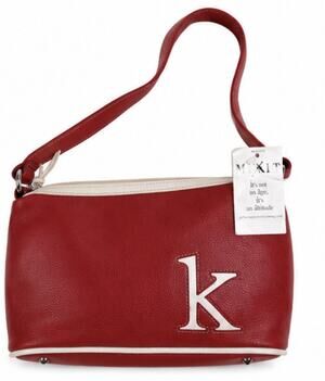 JCPenney Mixit Red Cream Faux Leather Shoulder Bag Purse Zip Top NWT